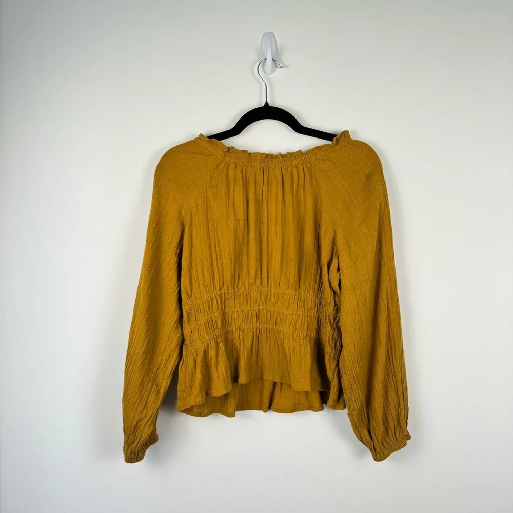 Madewell Mustard Sophia Top in Textured Plaid Size M - Picture 5 of 6